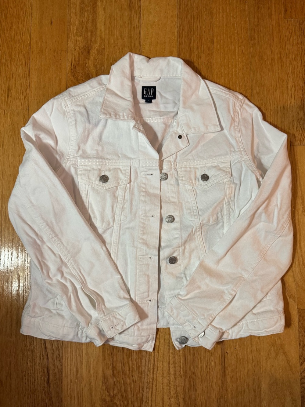 GAP White Cotton Denim Jacket Size Large
